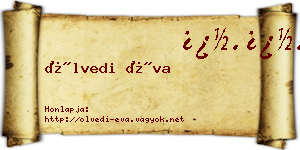 Ölvedi Éva névjegykártya